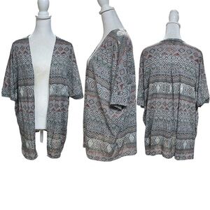 torrid Multicolor Open Front Lightweight Short Sleeve Knit Cardigan Size L / 12